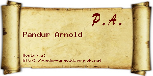 Pandur Arnold névjegykártya